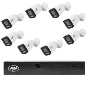 Videobewakingspakket met 8 camera's en 20 meter kabels inbegrepen