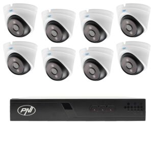 Videobewakingspakket met 8 camera's en 20 meter kabels inbegrepen