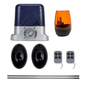 PNI AP800D poortautomatiseringskit bevat 4m motorrek, fotocellen, afstandsbediening, lamp, 230V ontwikkelen 1100 N en 8
