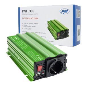 Spanningsomvormer PNI L300 12V voeding 230V uitgang 300W