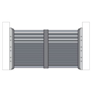 PNI MAB3000 aluminium draaipoortset met twee platen van 1,5 m en een hoogte van 1,7 m