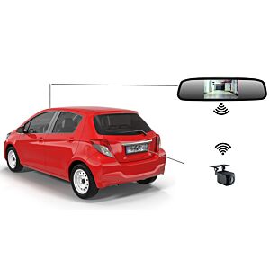 PNI Escort P20S draadloos parkeersysteem met 4,3 inch display in de achteruitkijkspiegel en camera