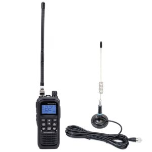Draagbaar CB-radiostationpakket: PNI Escort HP 92 multi-standaard 4W, 12-24V AM-FM met CB-antenne, PNI ML29 met magneet.