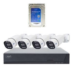 PNI House IPMAX POE 8 videobewakingskit, inclusief NVR met 4 camera's en PNI SafeHouse 1TB harde schijf