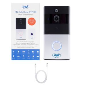PNI SafeHome PT710B WiFi HD, P2P Smart Video Intercom-pakket en USB 2.0 naar Micro USB 1m-kabel