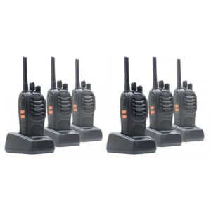 Set van 6 draagbare radiostations PNI PMR R40 PRO-batterijen, laders en hoofdtelefoons inbegrepen