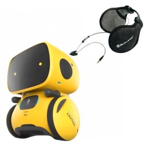 PNI Robo One interactief slim robotpakket, stembesturing, aanraakknoppen, geel + Midland Subzero-hoofdtelefoon