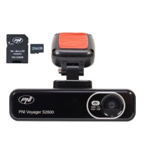 PNI Voyager S2600 DVR autocamerapakket, inclusief wifi, 4K Ultra HD, GPS en 256GB microSD-geheugenkaart