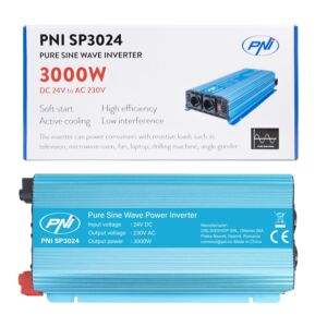 Spanningsomvormer PNI SP3024 24V voeding 230V uitgang 3000W zuivere sinusgolf