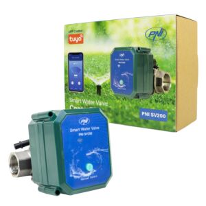 PNI SV200 slimme waterklep, Wi-Fi-connectiviteit, IP65, DN20, 3/4 Tuya-applicatie, compatibel met Amazon Alexa