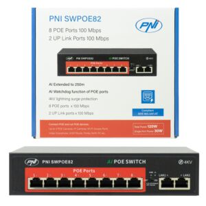 Switch POE PNI SWPOE82 met 8 POE-poorten