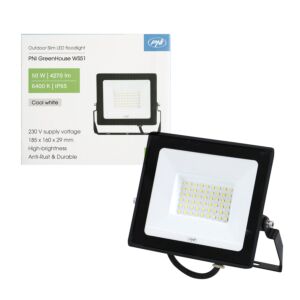 Slanke LED-reflector PNI GreenHouse WS51 50W, 6400K, 5000lm, 184,5*29*160mm