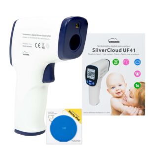 SilverCloud UF41 Digital Body & Surface Thermometer Bundle met Sticky Pad Blue inbegrepen