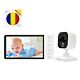 Videobabyfoon PNI BM500 Pakket met 5-inch scherm, draadloze 2,4 GHz-verbinding en plakbare vlag.