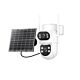 IP974S GSM 4G AOV videobewakingscamera, PTZ, dubbele lens 2MP + 2MP, 8W zonnepaneel, 7800mAh blokaccu