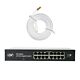 PNI SW016 Switch-pakket, 16 x 10/100/1000 Mbps, gigabit, metalen behuizing en 3M CAT8 patch PNI U8030W