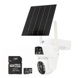 PNI IP894 GSM 4G PTZ Video Surveillance Camera Pakket en PNI 128GB MicroSD Geheugenkaart