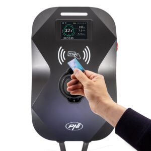 PNI KW22 laadstation, 32A, 22KW, voor elektrische auto's, 85V - 415V, driefasig, Type 2 kabel en 7-pins connector