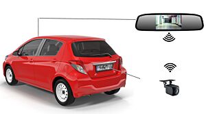 PNI Escort P20S draadloos parkeersysteem met 4,3 inch display in de achteruitkijkspiegel en camera