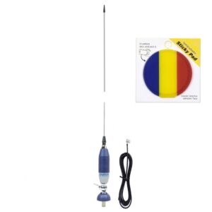 Sirio SUPER 9 CB-antennepakket met vlinderconnector, lengte 155 cm en inclusief zelfklevende vlag.